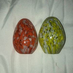 Two glass eggs